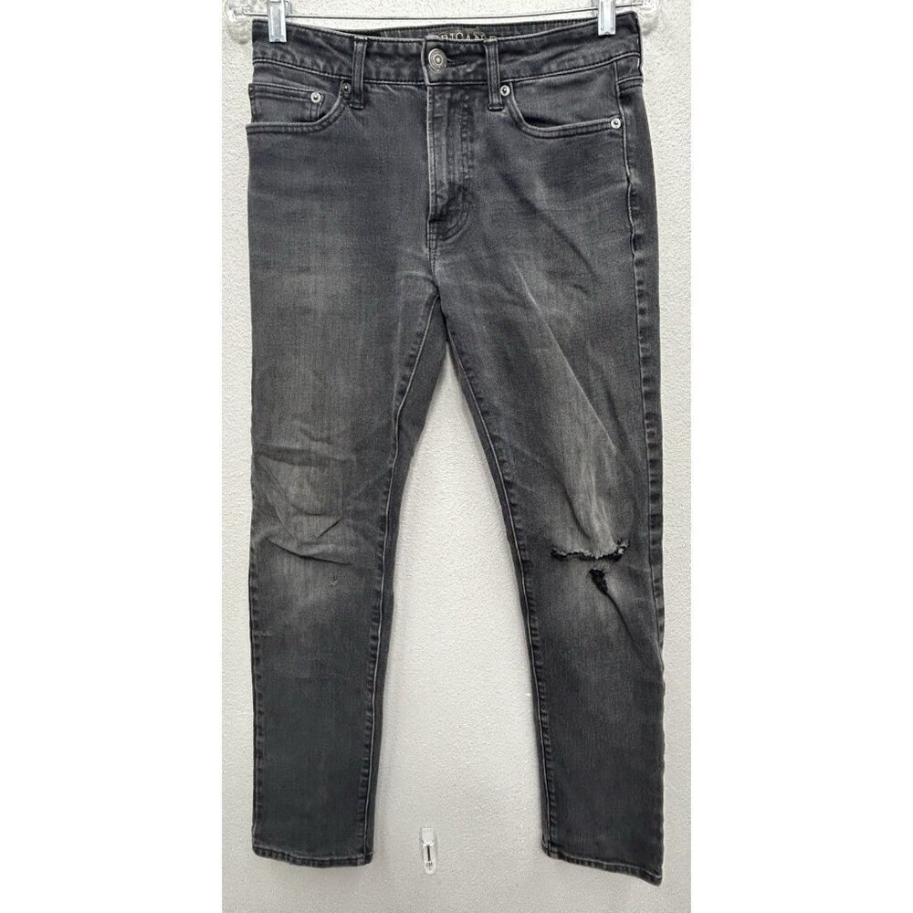 American Eagle Women's Jeans 29x28 Black 360 Degree Extreme Flex Straight Leg